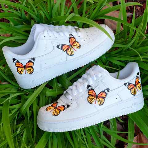 Custom Orange Butterfly Air Force 1